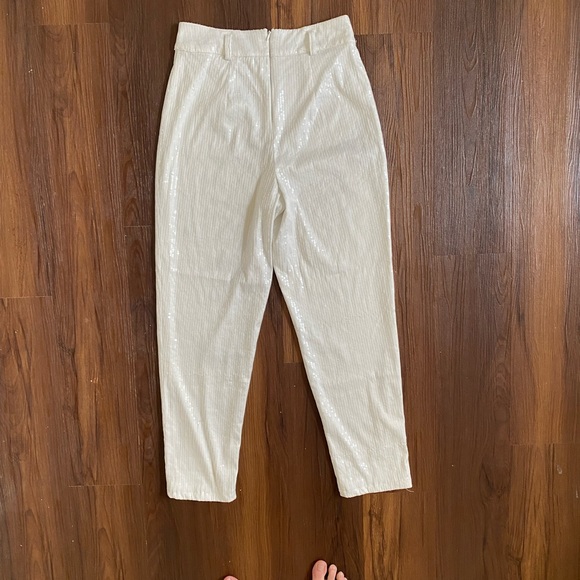 Forever 21 white high waisted rise sequin pants - Picture 8 of 9
